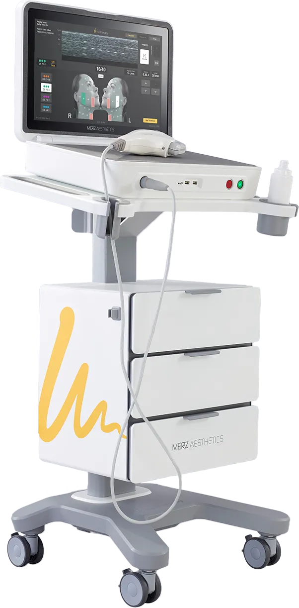 Sistema Ultherapy PRIME de Merz Aesthetics sobre carro